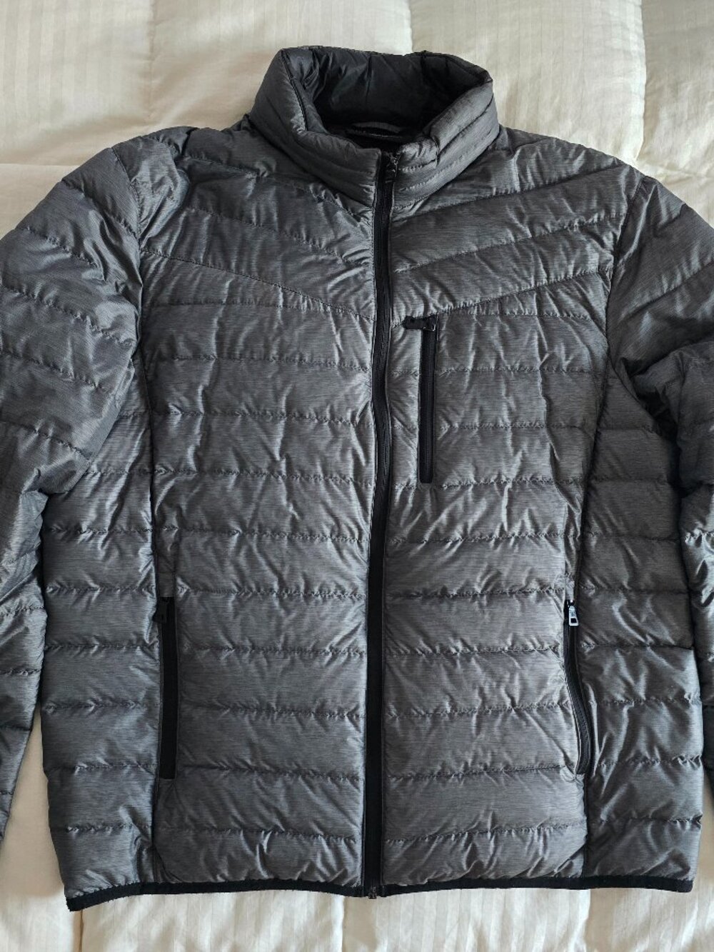 INC International Concepts Gray Lightweight Puffer Jacket Large Packable